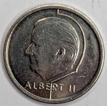 Preview: 1 Franc 1997, Legende in niederländisch-"Belgie", König Albert II., Belgien