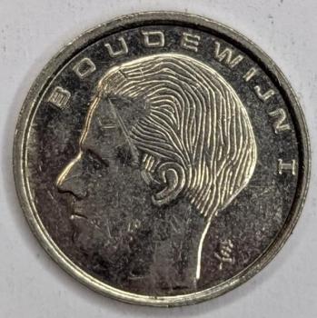 Preview: 1 Franc 1989, Legende in niederländisch-"Belgie", König Baudouin I., Belgien