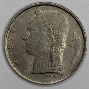 1 Franc 1973, Legende in niederländisch"Belgie", Belgien