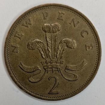 2 New Pence 1980, Königin Elizabeth II., England