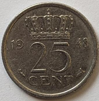 25 Cent 1948, Königin Juliana, Niederlande