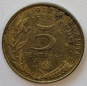 5 Centimes 1972, Frankreich