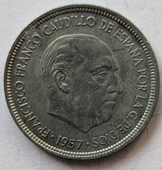 Preview: 25 Peseten 1957, Spanien