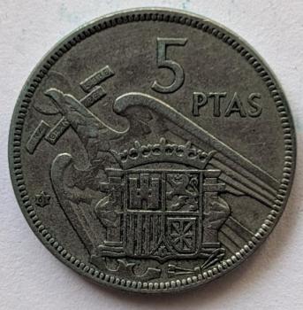 25 Peseten 1957, Spanien
