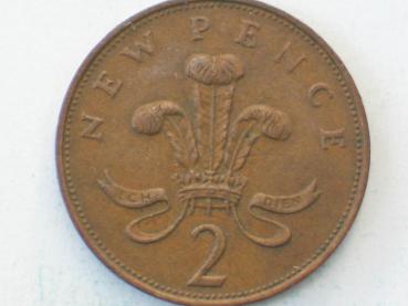 2 New Pence 1971, Königin Elizabeth II., Großbritannien