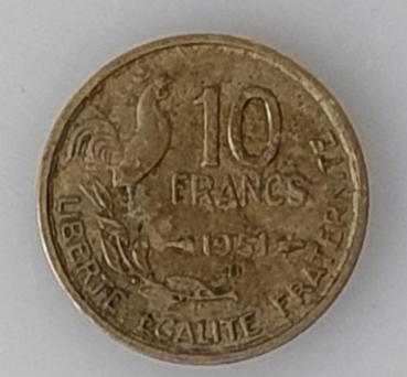 10 Francs 1951 B, Frankreich