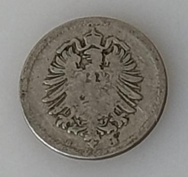 5 Pfennig 1875 F, Deutsches Kaiserreich CuNi