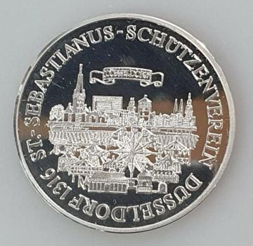 Silbermedaille Düsseldorf Sankt Sebastianus aus 1000 Silber, Gewicht: 15,0g