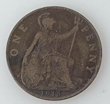 1 Penny -One Penny- 1915, König Georg V, Großbritannien aus Bronze