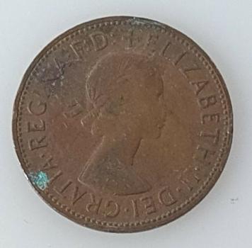 1 Penny -One Penny- 1965, Königin Elisabeth II, Großbritannien aus Bronze