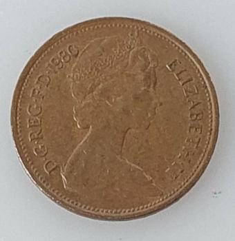 2 New Pence 1980, Königin Elizabeth II., Großbritannien