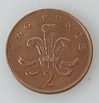 2 Pence 1992, Königin Elizabeth II., Großbritannien