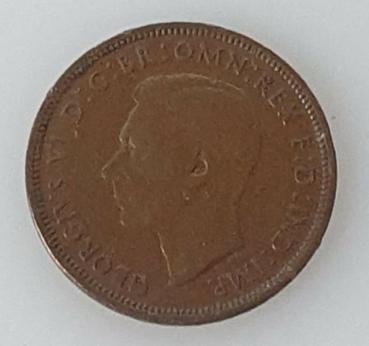 Half Penny 1938, König Georg VI, Großbritannien aus Bronze