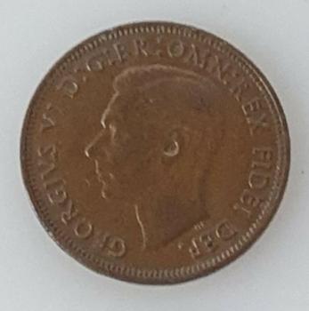 Half Penny 1952, König Georg VI, Großbritannien aus Bronze