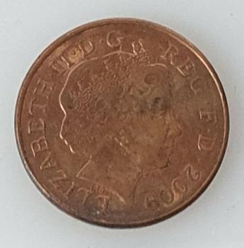 2 Pence 2009, Königin Elizabeth II., Großbritannien