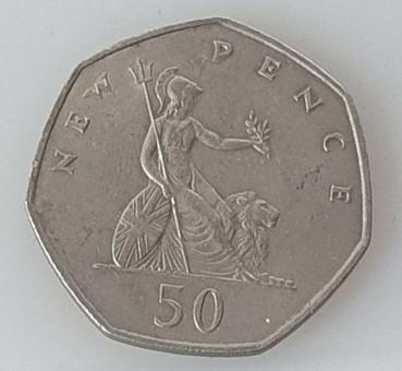 Preview: 50 New Pence 1969, Königin Elisabeth II, Großbritannien