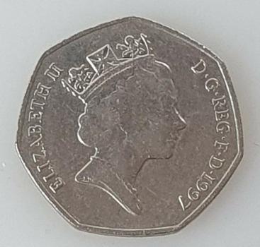 50 Pence 1997, Königin Elisabeth II, Großbritannien