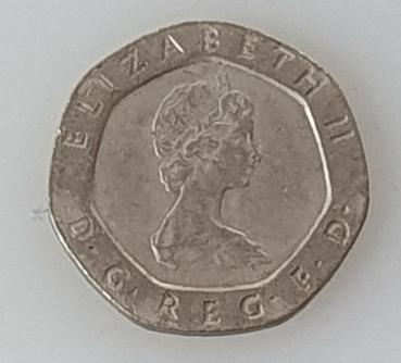 20 Pence -Twenty Pence- 1982, Königin Elisabeth II, Großbritannien