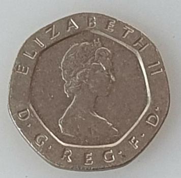 20 Pence -Twenty Pence- 1983, Königin Elisabeth II, Großbritannien