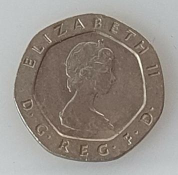 20 Pence -Twenty Pence- 1984, Königin Elisabeth II, Großbritannien