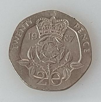 Preview: 20 Pence -Twenty Pence- 1987, Königin Elisabeth II, Großbritannien