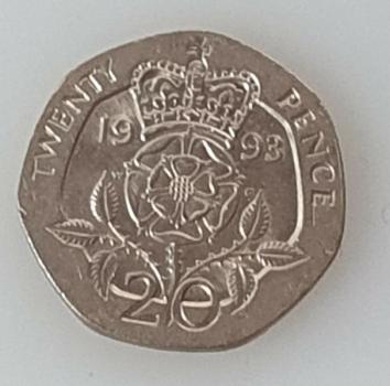 Preview: 20 Pence -Twenty Pence- 1993, Königin Elisabeth II, Großbritannien