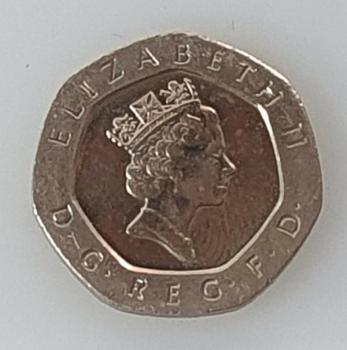 20 Pence -Twenty Pence- 1995, Königin Elisabeth II, Großbritannien