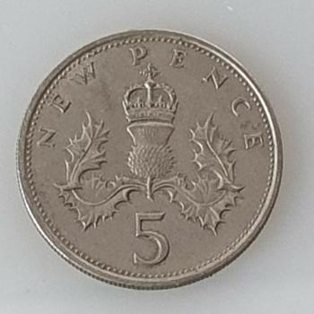 Preview: 5 New Pence 1971 Königin Elisabeth II, Großbritannien