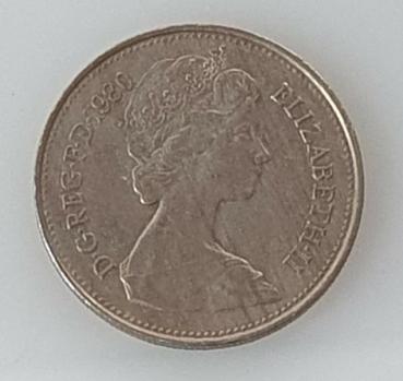 5 New Pence 1980 Königin Elisabeth II, Großbritannien