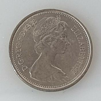 5 New Pence 1968 Königin Elisabeth II, Großbritannien