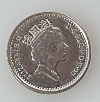 5 Pence 1992 Königin Elisabeth II, Großbritannien