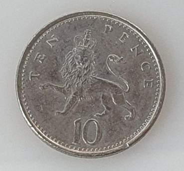 Preview: 10 Pence 1992  Königin Elisabeth II, Großbritannien CuNi