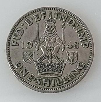 1 Schilling -One Shilling 1948, König Georg VI Großbritannien, Schottisches Wappen