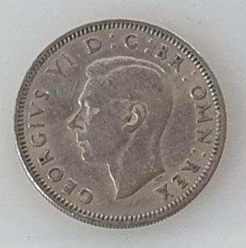1 Shilling -One Shilling 1950, König Georg VI Großbritannien, Englisches Wappen