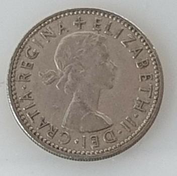 1 Schilling -One Shilling 1957, Königin Elisabeth II Großbritannien, Englisches Wappen