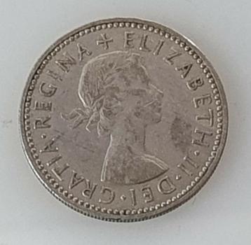 1 Schilling -One Shilling 1962, Königin Elisabeth II Großbritannien, Englisches Wappen