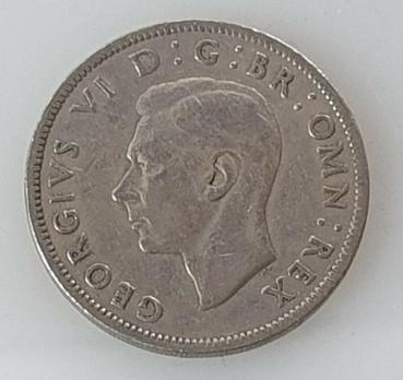 2 Schilling -Two Shillings- Florin 1949 König Georg VI, Großbritannien aus CuNi
