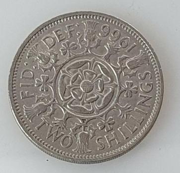 2 Schilling -Two Shillings- Florin 1966 Königin Elisabeth II, Großbritannien aus CuNi