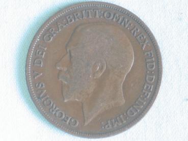 Preview: 1 Penny -One Penny- 1913, König Georg V, Großbritannien aus Bronze