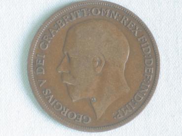 1 Penny -One Penny- 1914, König Georg V, Großbritannien aus Bronze