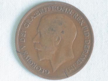 1 Penny -One Penny- 1916, König Georg V, Großbritannien aus Bronze