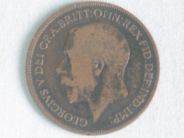 Preview: 1 Penny -One Penny- 1919, König Georg V, Großbritannien aus Bronze