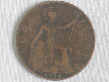 1 Penny -One Penny- 1919, König Georg V, Großbritannien aus Bronze