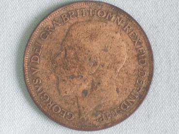 Preview: 1 Penny -One Penny- 1920, König Georg V, Großbritannien aus Bronze