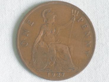 1 Penny -One Penny- 1927, König Georg V, Großbritannien aus Bronze
