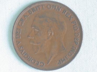 Preview: 1 Penny -One Penny- 1927, König Georg V, Großbritannien aus Bronze