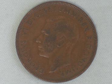 1 Penny -One Penny- 1945, König Georg V, Großbritannien aus Bronze