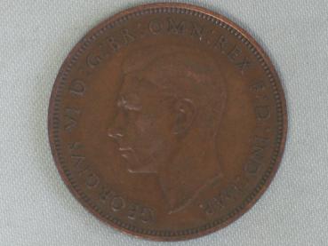 Preview: 1 Penny -One Penny- 1946, König Georg V, Großbritannien aus Bronze