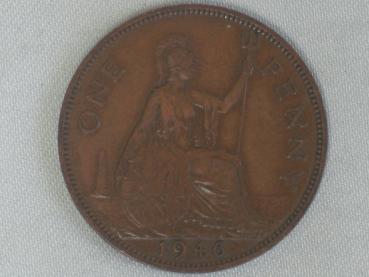 1 Penny -One Penny- 1946, König Georg V, Großbritannien aus Bronze