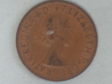Preview: 1 Penny -One Penny- 1961, Königin Elisabeth II, Großbritannien aus Bronze